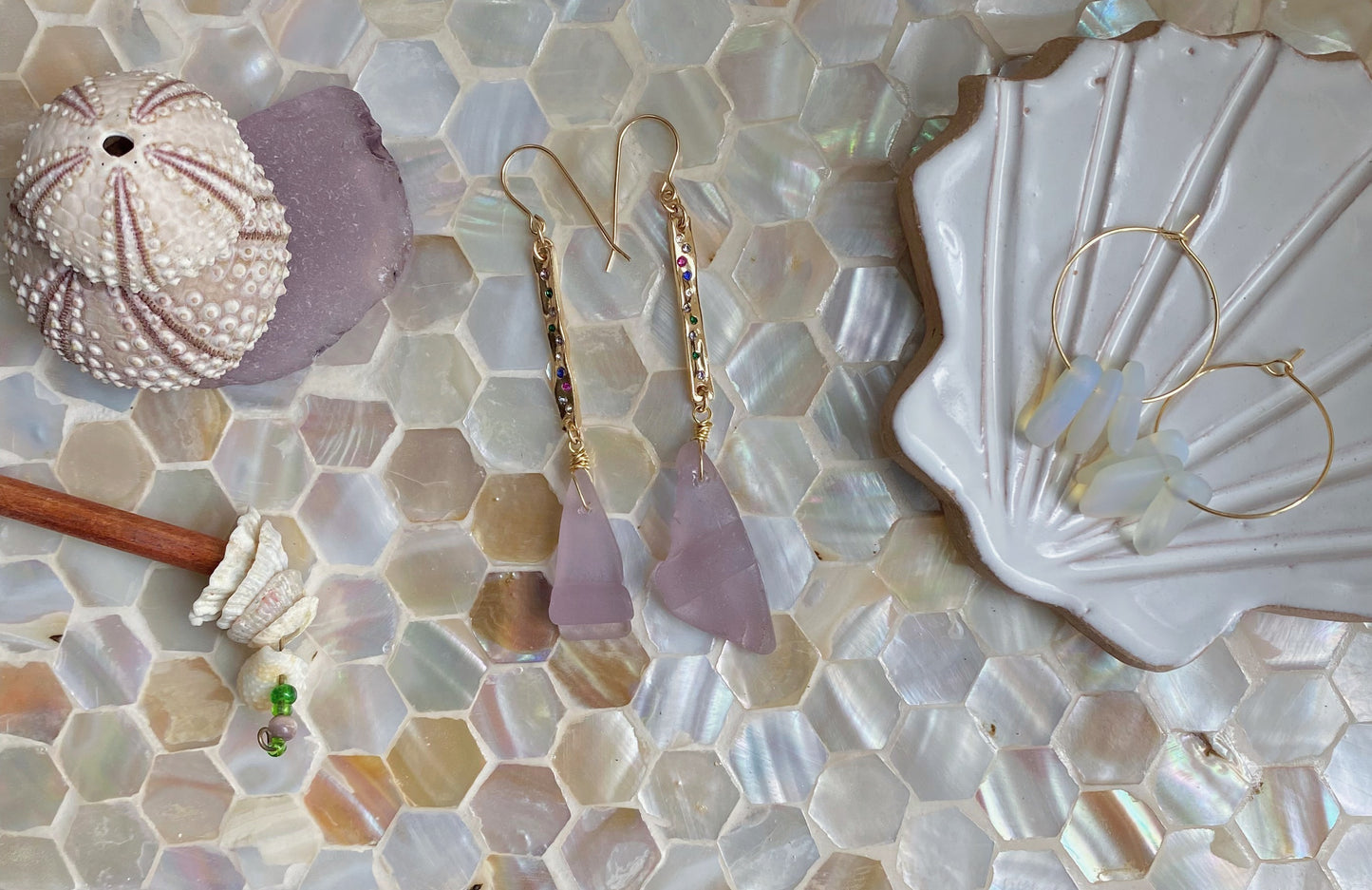 Rainbow Stones & Asymmetric Purple Seaglass