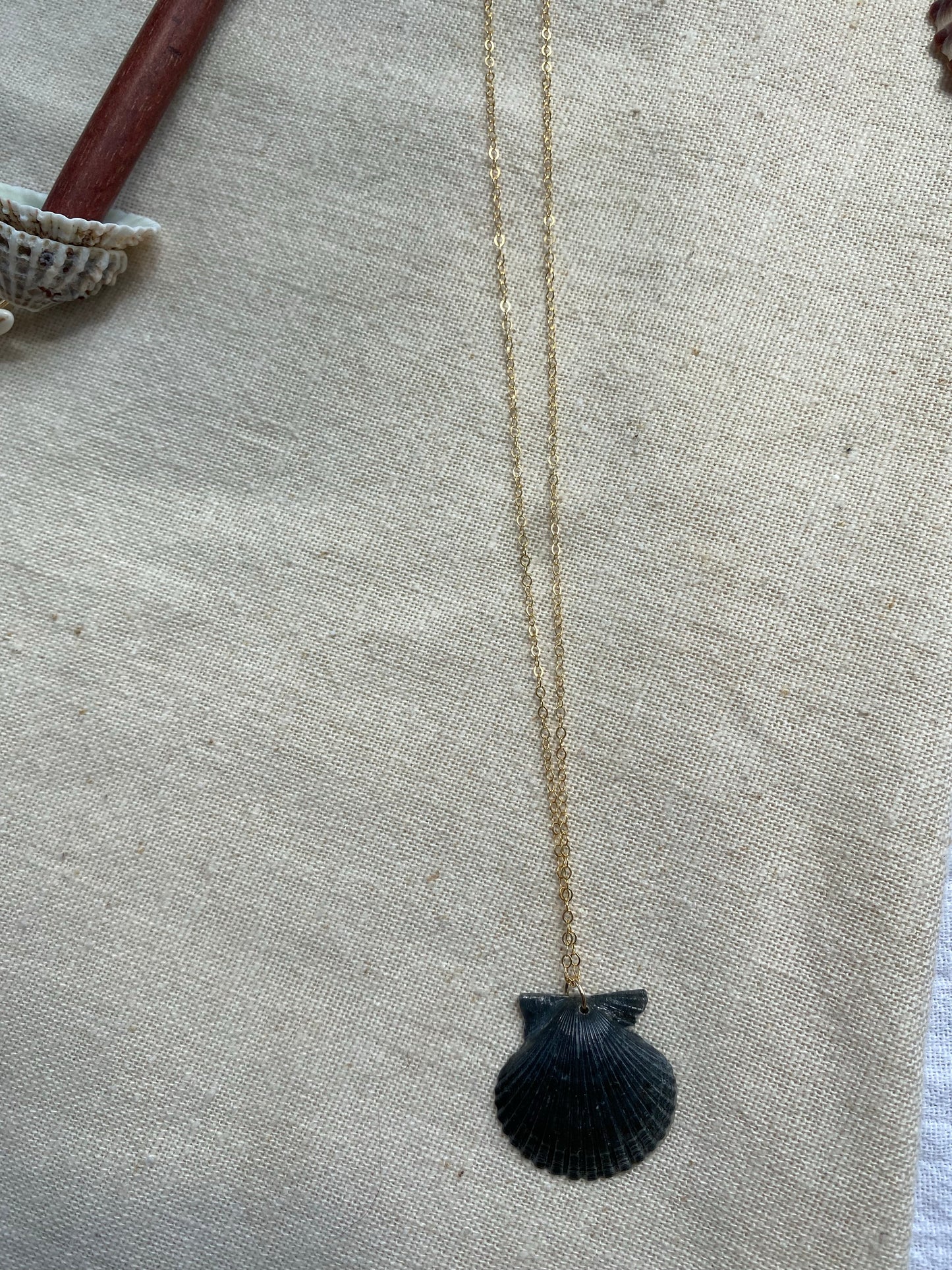 Black Scallop Necklace