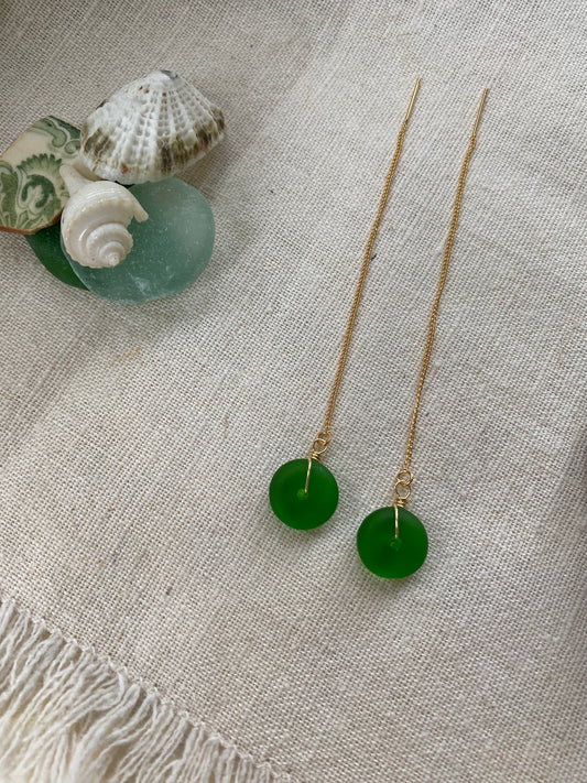 Green Seaglass Bead Threader